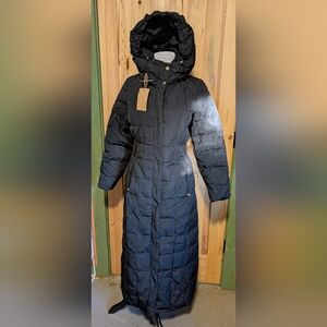 Cole Haan Women's Black Long Puffer Jacket Brand New Medium